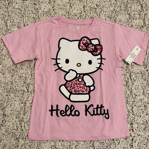Sanrio Hello Kitty Pink Tee with Leopard Print Bow